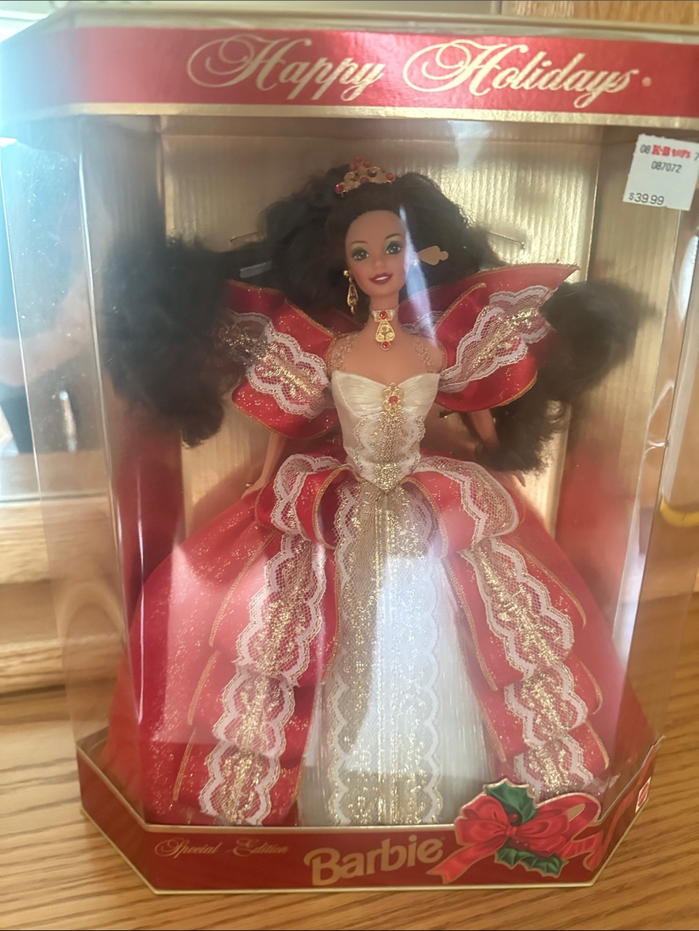 Barbie Holiday Special Edition Red White Gold Gown Doll 1997 edition
